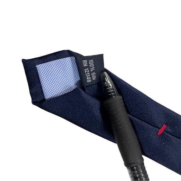 Tommy Hilfiger Men Burgundy & Periwinkle Blue Dots All Over 100% Silk Necktie - Picture 5 of 8